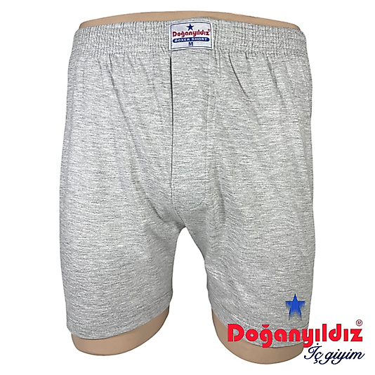 Doğan Yıldız 2210 Penye Boxer Külot Gri 6 lı Paket