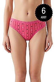 Gümüş 6042 Likralı Petek Bikini Karışık 6'lı Paket