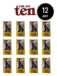 Oral Ten Kadın 20 Denye İnce Rengi Dizaltı Çorap 12 Li Paket