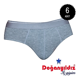 Doğan Yıldız 2850 Likralı Vücüdu Saran Erkek Slip Külot Gri 6 lı Paket