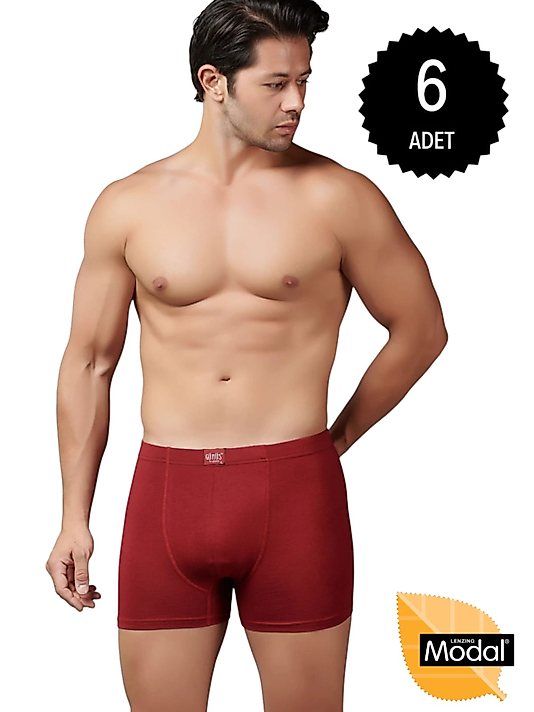 Gümüş İç Giyim 7009 Modal Elastan Boxer 6 lı Paket