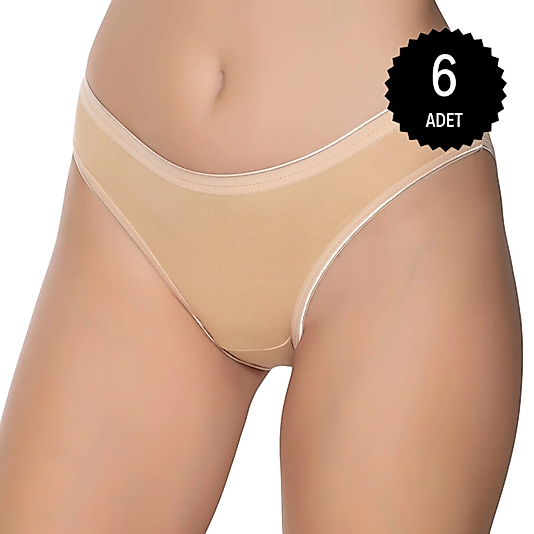 Gümüş 6051 Kadın Likralı İnce Bel İz Yapmaz Bikini Karışık 6 lı Paket