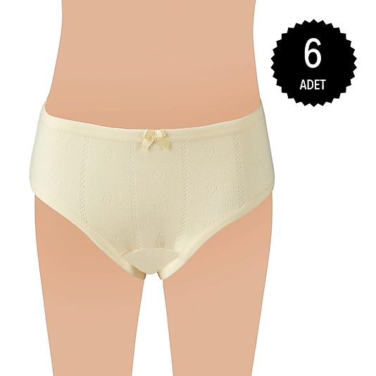 Gümüş 3078 Kız Çocuk Jakarlı Slip Külot Karışık 6 lı Paket