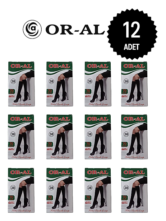 Oral Kadın 70 Denye Opak Dizaltı Çorap 12 Li Paket