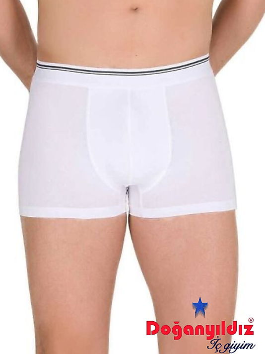 Doğan Yıldız 2810 Likralı Vücudu Saran Boxer Beyaz 6 lı Paket