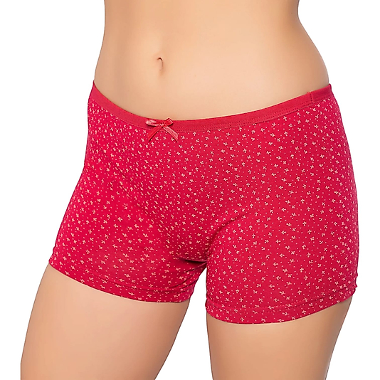 Gümüş 3098 Kadın Likralı Empirme (Desenli) Boxer Karışık 6 lı Paket