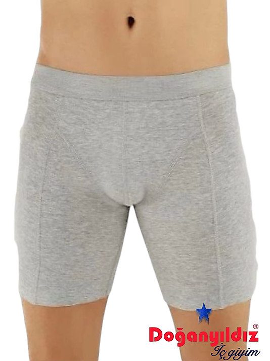 Doğan Yıldız 2831 Likralı Vücudu Saran Uzun Boxer Gri 6 lı Paket