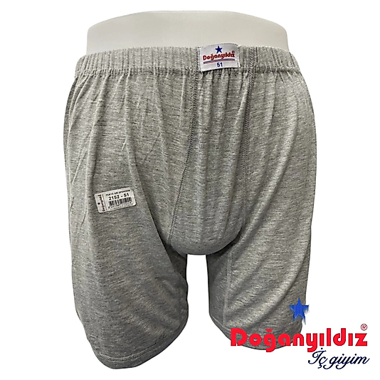 Doğan Yıldız 2152 Penye Erkek Paçalı Külot Gri 12 li Paket