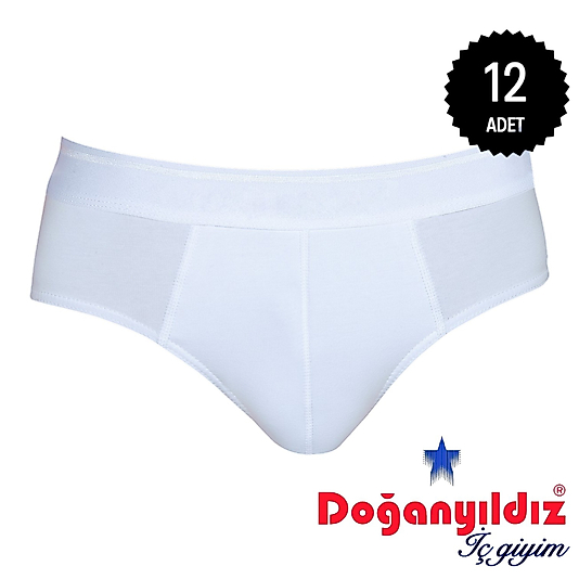 Doğan Yıldız 2850 Likralı Vücüdu Saran Erkek Slip Külot Beyaz 6 lı Paket