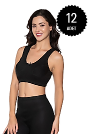 Gümüş 3049 Kadın Penye Yarım Atlet Body Sütyen Gri 12 li Paket