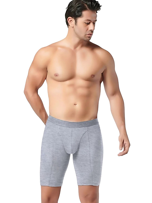 Gümüş İç Giyim 4074 Erkek Likralı Uzun Boxer Gri 12 Li Paket