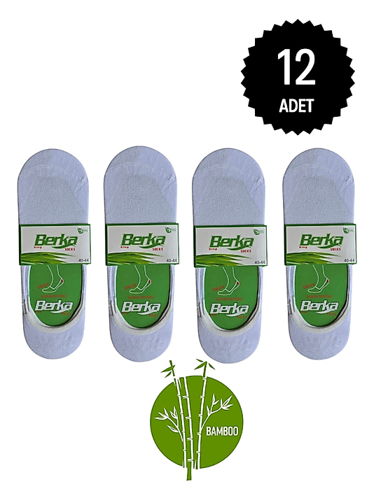 Berka Erkek Bambu Babet Çorap Beyaz 12 li Paket 40-44