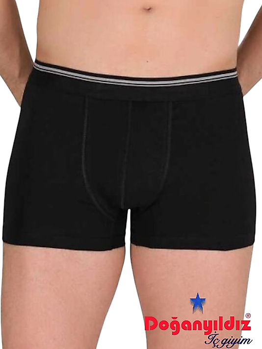 Doğan Yıldız 2810 Likralı Vücudu Saran Boxer Siyah 6 lı Paket