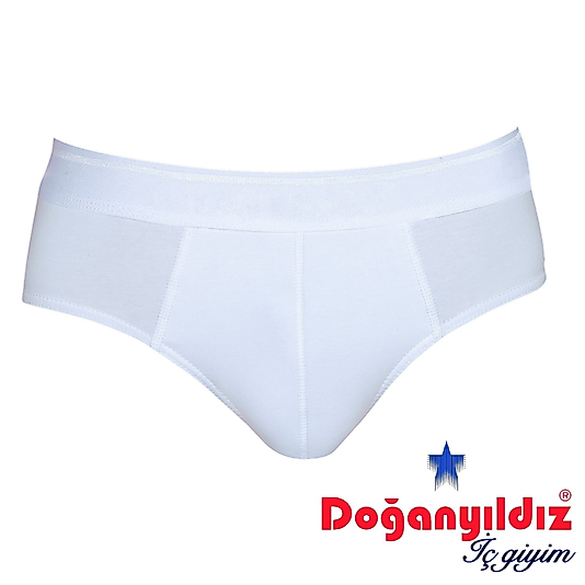 Doğan Yıldız 2850 Likralı Vücüdu Saran Erkek Slip Külot Beyaz 12 li Paket