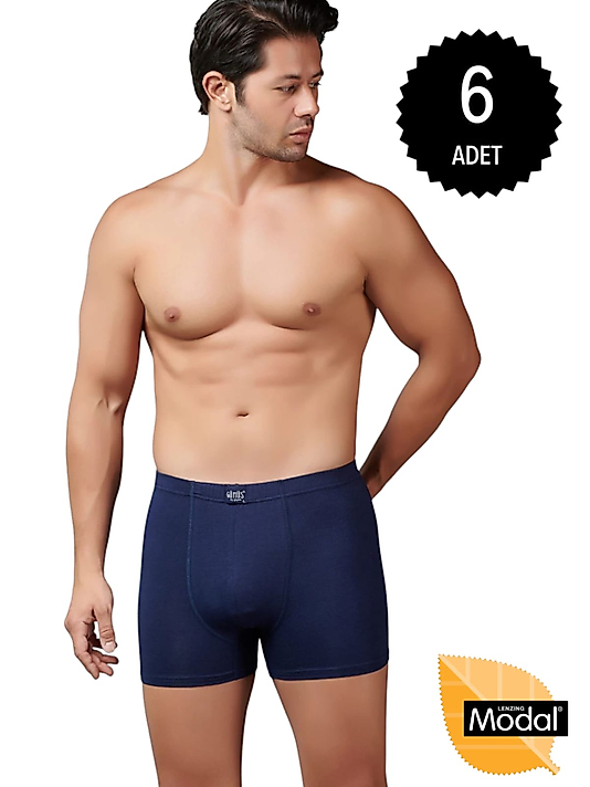 Gümüş İç Giyim 7009 Modal Elastan Boxer 6 lı Paket