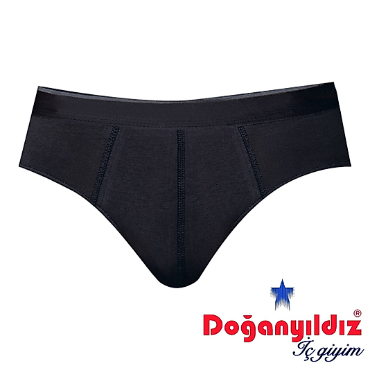 Doğan Yıldız 2850 Likralı Vücüdu Saran Erkek Slip Külot Siyah 12 li Paket